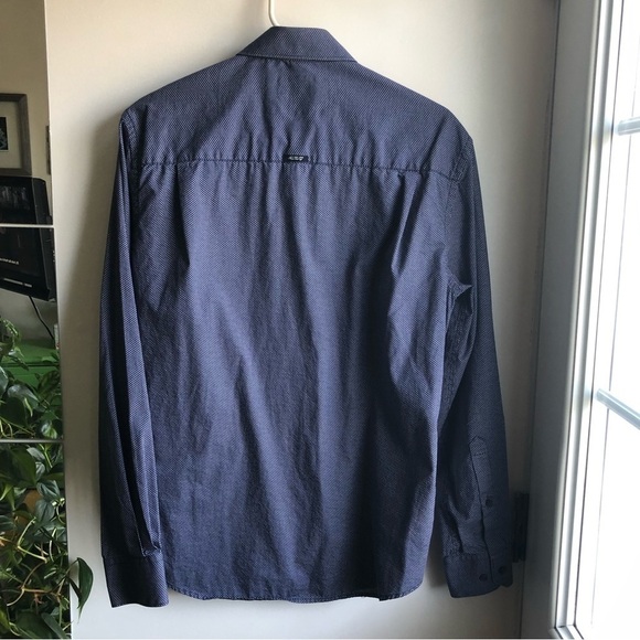 Point Zero Luxury blue polka dot button shirt - Picture 10 of 10